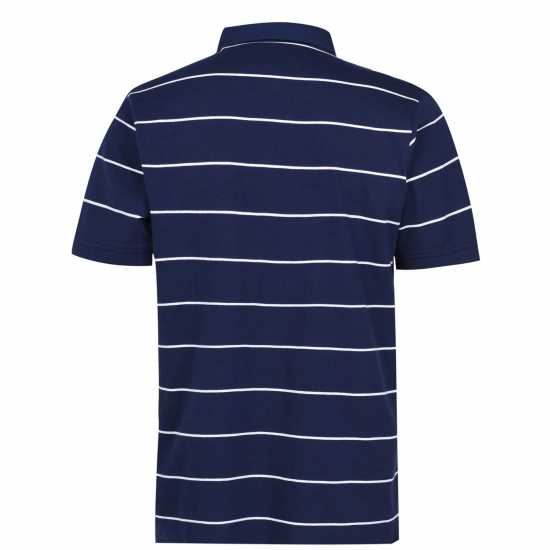 Lee Cooper Мъжко Поло На Ивици Stripe Polo Mens Navy/White - Мъжки тениски с яка