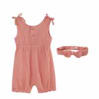 Baby Girl Playsuit And Headband Set Baby Girl Playsuit And Headband Set