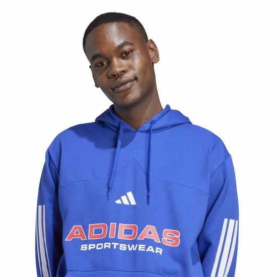 Adidas House Of Tiro Nations Pack Hoodie Adults Dk Blue/White Мъжки суитчъри и блузи с качулки