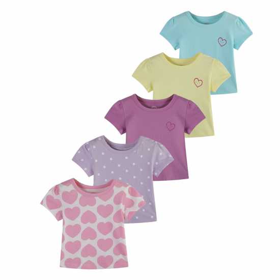Детски тениски и фланелки Hello World Baby Girl Essential Pack Of 5 T-Shirts Hello World Baby Girl Essential Pack Of 5 T-Shirts Детски тениски и фланелки