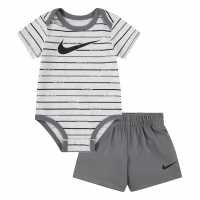 Nike Stripe Shrt Set Bb99 Smoke Grey Бебешки дрехи