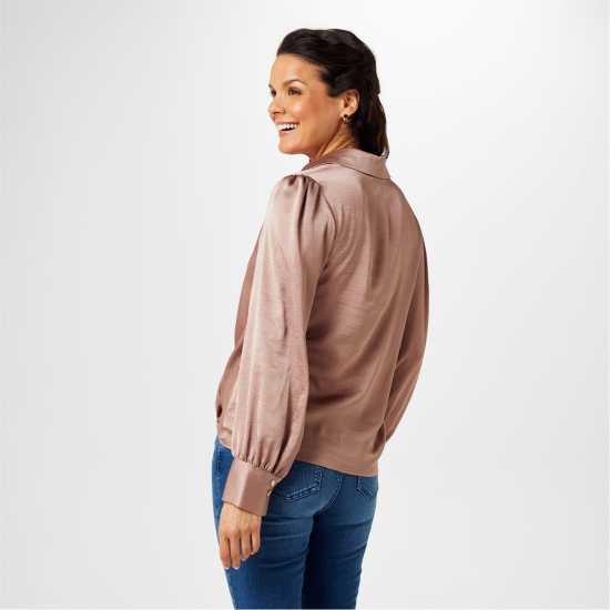 Дамски ризи и тениски Biba Тениска Wrap Front Shirt Тоуп Biba Тениска Wrap Front Shirt Тоуп Дамски ризи и тениски