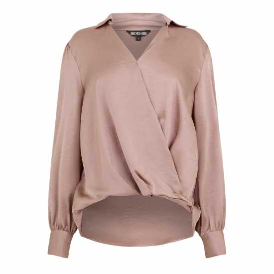 Дамски ризи и тениски Biba Тениска Wrap Front Shirt Тоуп Biba Тениска Wrap Front Shirt Тоуп Дамски ризи и тениски