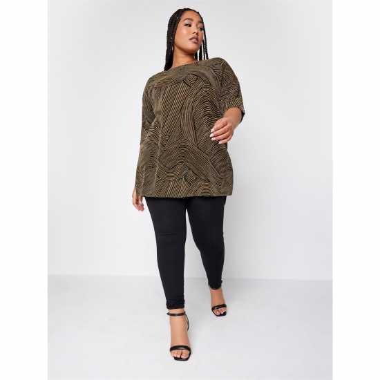 Curve Party Oversized Throw On T-Shirt  Дамски грейки
