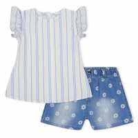 Десенирани Шорти Baby Girl Frill Top And Print Short Clothing Set  
