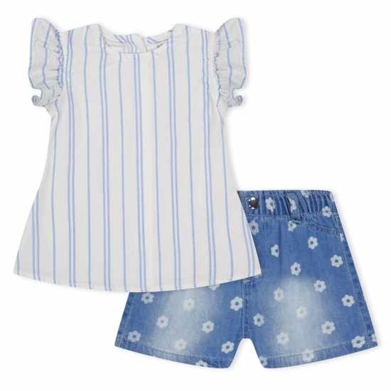 Десенирани Шорти Baby Girl Frill Top And Print Short Clothing Set  