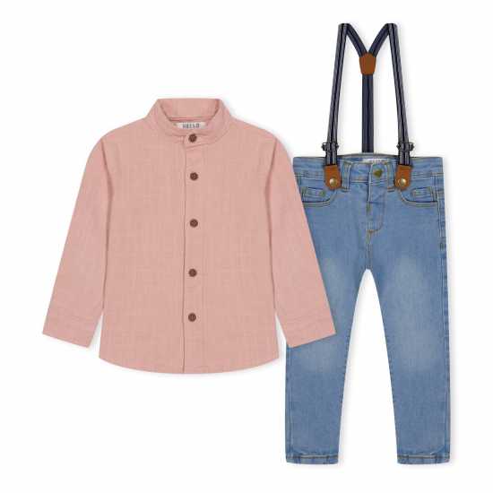 Studio Baby Boy Shirt, Jean And Brace Clothing Set  