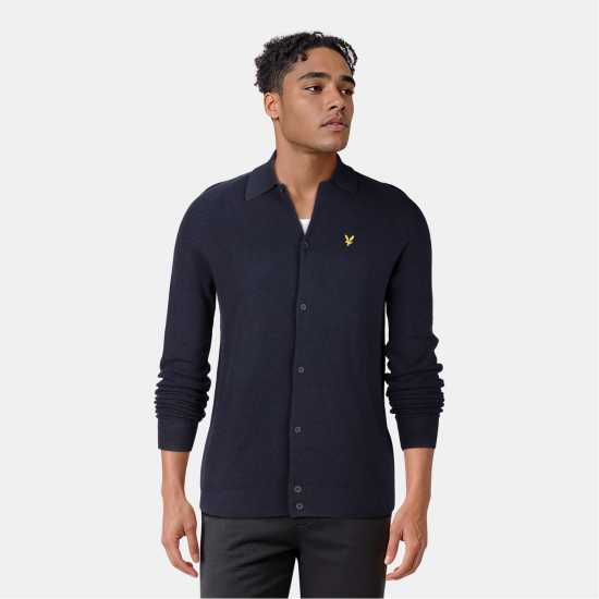 Lyle And Scott Men's Linen Knitted Long-Sleeve Plain Shirt Lyle And Scott Men's Linen Knitted Long-Sleeve Plain Shirt