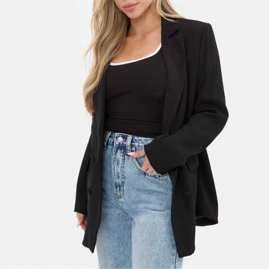 I Saw It First Soft Woven Blazer Черно 