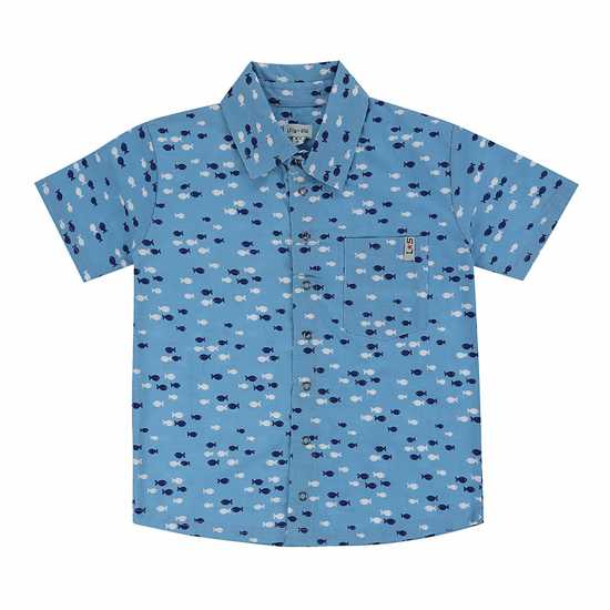 Десенирани Шорти Lilly And Sid Fish Print Short-Sleeve Shirt  