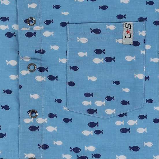 Десенирани Шорти Lilly And Sid Fish Print Short-Sleeve Shirt  