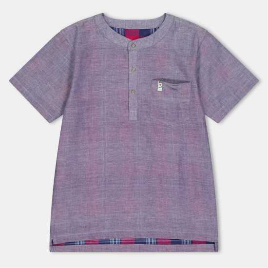 Lilly And Sid Reversible Short-Sleeve Shirt, Patterned  