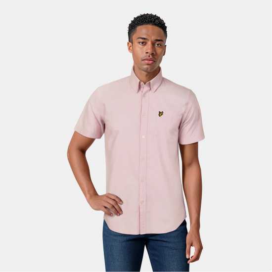 Lyle And Scott Men's Short-Sleeve Oxford Plain Shirt  