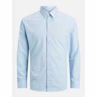 Мъжка Риза Jack And Jones Joe Poplin Shirt Mens Cashmere Blue Мъжка Риза Jack And Jones Joe Poplin Shirt Mens Cashmere Blue