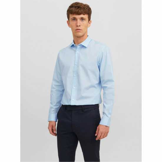Мъжка Риза Jack And Jones Joe Poplin Shirt Mens Cashmere Blue Мъжка Риза Jack And Jones Joe Poplin Shirt Mens Cashmere Blue