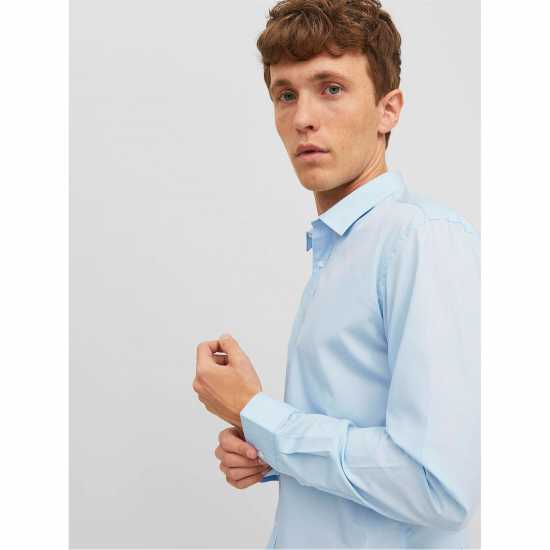 Мъжка Риза Jack And Jones Joe Poplin Shirt Mens Cashmere Blue Мъжка Риза Jack And Jones Joe Poplin Shirt Mens Cashmere Blue