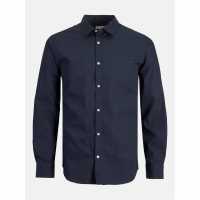 Мъжка Риза Jack And Jones Joe Poplin Shirt Mens Navy Blazer Мъжка Риза Jack And Jones Joe Poplin Shirt Mens Navy Blazer