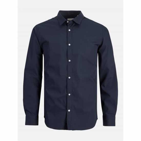 Мъжка Риза Jack And Jones Joe Poplin Shirt Mens Navy Blazer Мъжка Риза Jack And Jones Joe Poplin Shirt Mens Navy Blazer