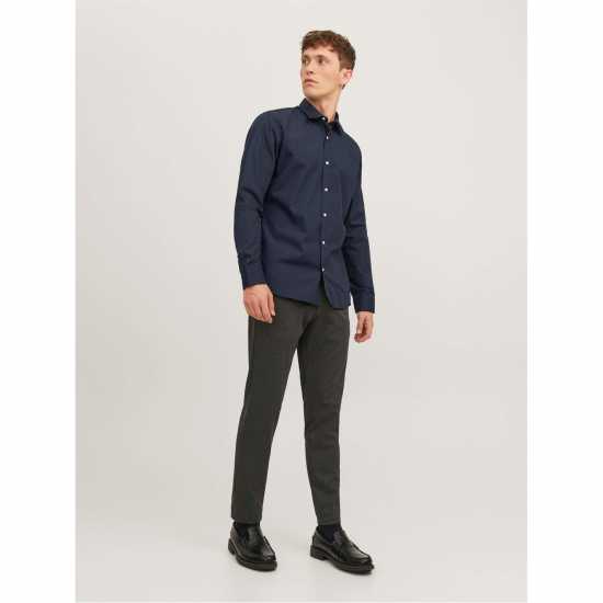 Мъжка Риза Jack And Jones Joe Poplin Shirt Mens Navy Blazer Мъжка Риза Jack And Jones Joe Poplin Shirt Mens Navy Blazer