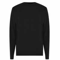 Pierre Cardin Плетен Мъжки Пуловер Crew Knit Jumper Mens Black Мъжки пуловери и жилетки
