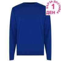 Pierre Cardin Плетен Мъжки Пуловер Crew Knit Jumper Mens Blue Мъжки пуловери и жилетки