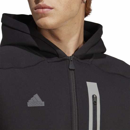 Adidas Gameday Full Zip Hoodie Mens Black Мъжки полар