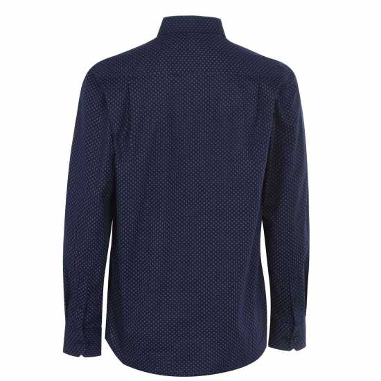 Pierre Cardin Мъжка Риза Дълъг Ръкав Long Sleeve Shirt Mens Nvy/Wht Geo Мъжки ризи