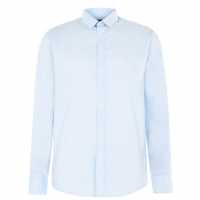 Pierre Cardin Мъжка Риза Дълъг Ръкав Long Sleeve Shirt Mens Plain Blue Мъжки ризи