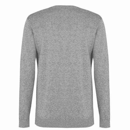 Pierre Cardin Плетен Мъжки Пуловер V Neck Knit Jumper Mens Grey Marl Мъжки пуловери и жилетки