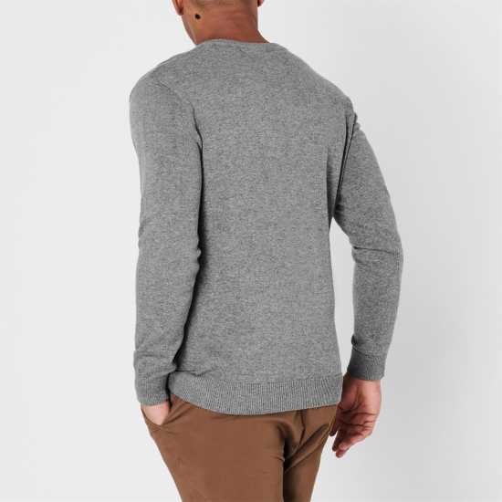 Pierre Cardin Плетен Мъжки Пуловер V Neck Knit Jumper Mens Grey Marl - Мъжки пуловери и жилетки