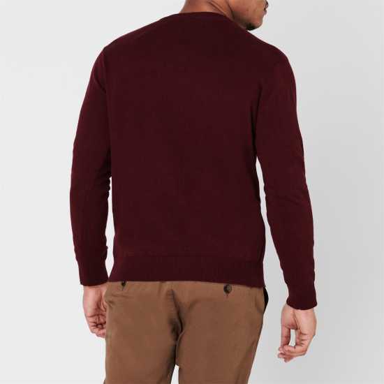 Pierre Cardin Плетен Мъжки Пуловер V Neck Knit Jumper Mens Burgundy Мъжки пуловери и жилетки
