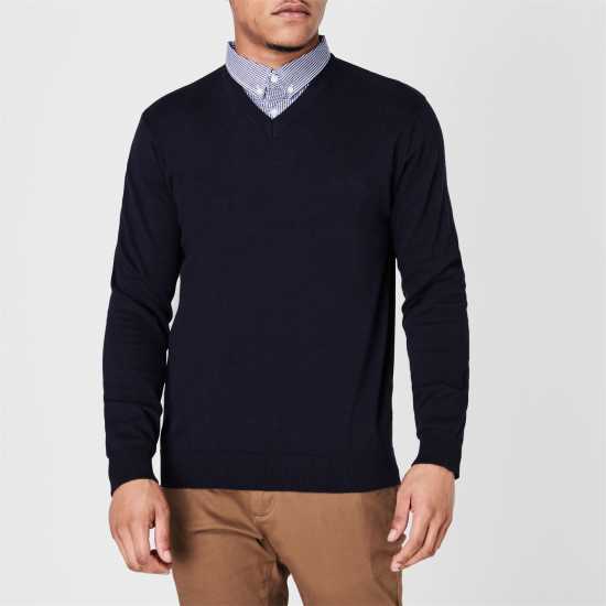 Pierre Cardin Мъжки Пуловер С V-Деколте Mock V Neck Jumper Mens  Мъжки пуловери и жилетки