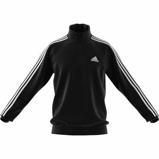 Adidas Мъжко Горнище С Цип 3 Stripe Zip Top Mens Черно/Бяло Мъжки полар