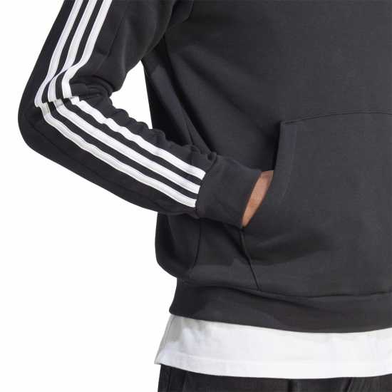 Adidas Мъжко Горнище С Цип 3 Stripe Zip Top Mens Черно/Бяло Мъжки полар