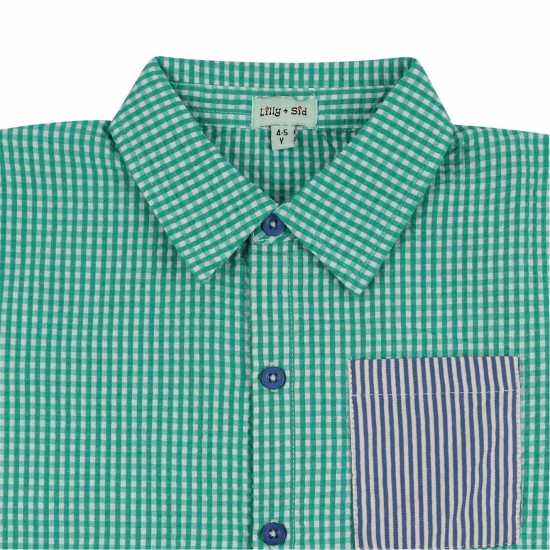 Lilly And Sid Gingham Short-Sleeve Shirt Lilly And Sid Gingham Short-Sleeve Shirt