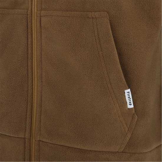 Firetrap Мъжко Яке Полар Micro Fleece Jacket Mens Dark Khaki Firetrap Мъжко Яке Полар Micro Fleece Jacket Mens Dark Khaki