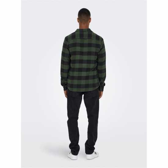 Only And Sons Карирана Риза Дълъг Ръкав Long Sleeve Check Shirt Лесна Нощ Мъжки ризи