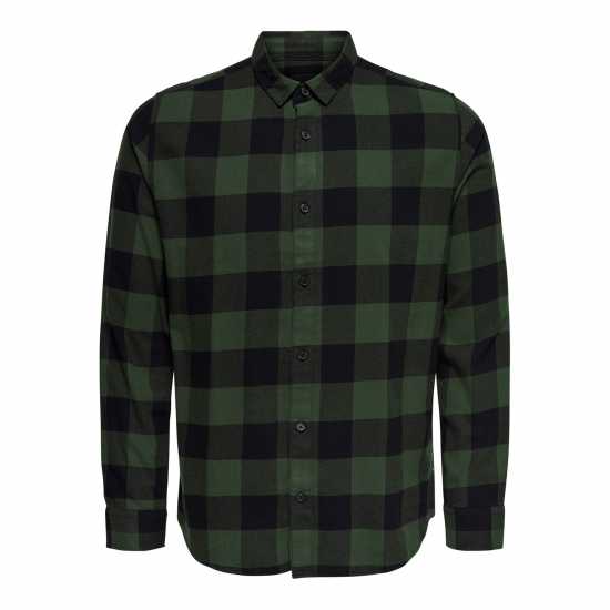 Only And Sons Карирана Риза Дълъг Ръкав Long Sleeve Check Shirt Лесна Нощ Мъжки ризи