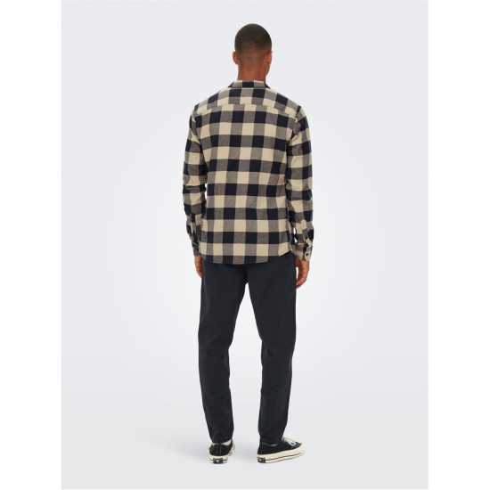 Only And Sons Карирана Риза Дълъг Ръкав Long Sleeve Check Shirt Тъмно морско синьо Мъжки ризи