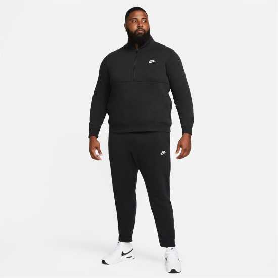 Nike Мъжко Горнище Полу-Цип Club Half Zip Top Mens Black Мъжки полар