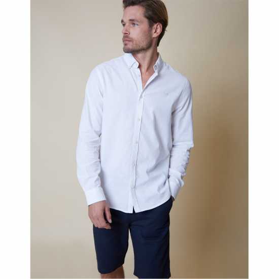 Threadbare Ls Shrt Bale Sn54 Бяло Мъжки ризи