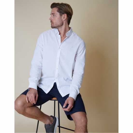 Threadbare Ls Shrt Bale Sn54 Бяло Мъжки ризи