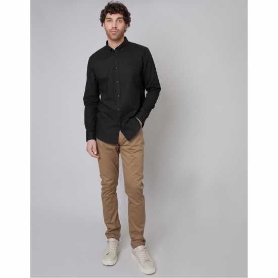 Threadbare Ls Shrt Bale Sn54 Black Мъжки ризи