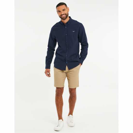 Threadbare Ls Shrt Bale Sn54 Морска синьо Мъжки ризи