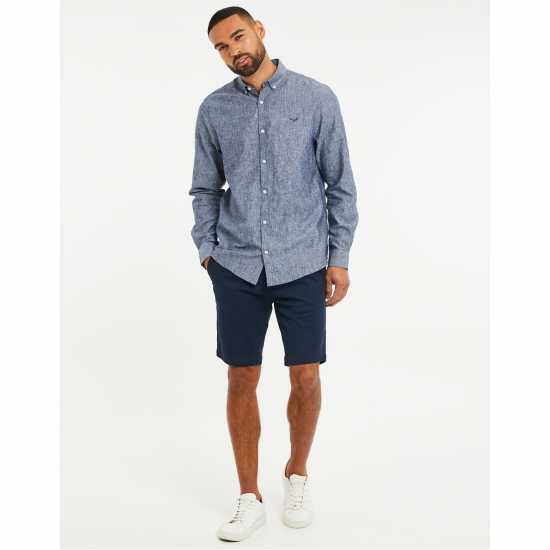 Threadbare Ls Shrt Bale Sn54 Деним Син Мъжки ризи