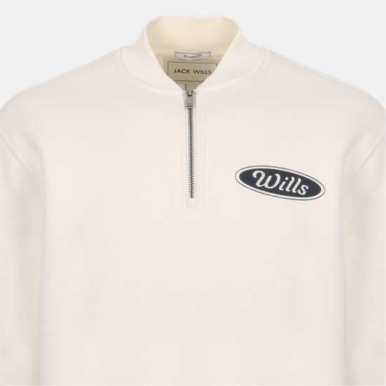 Jack Wills Americano Quarter Zip Sn54 Bone White Jack Wills Americano Quarter Zip Sn54 Bone White