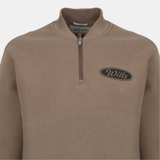 Jack Wills Americano Quarter Zip Sn54 FAWN 