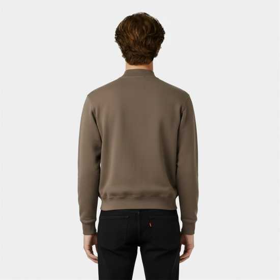 Jack Wills Men's Americano Cotton Long Sleeve Oversized Fit 1/4 Zip Fleece Бледо кафяво Jack Wills Men's Americano Cotton Long Sleeve Oversized Fit 1/4 Zip Fleece Бледо кафяво