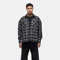 Good For Nothing Wool Check Overshirt Charcoal  Мъжки ризи