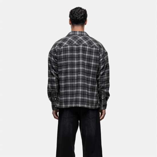 Good For Nothing Wool Check Overshirt Charcoal  Мъжки ризи